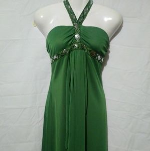 A. Byer Sequined halter dress